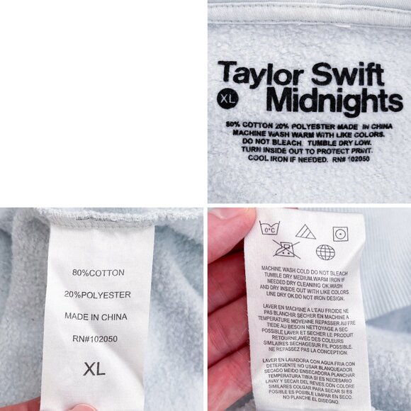 Taylor Swift Midnights Hoodie Official Tour Sweatshirt * FLAWS * Size XL Blue - Picture 11 of 15
